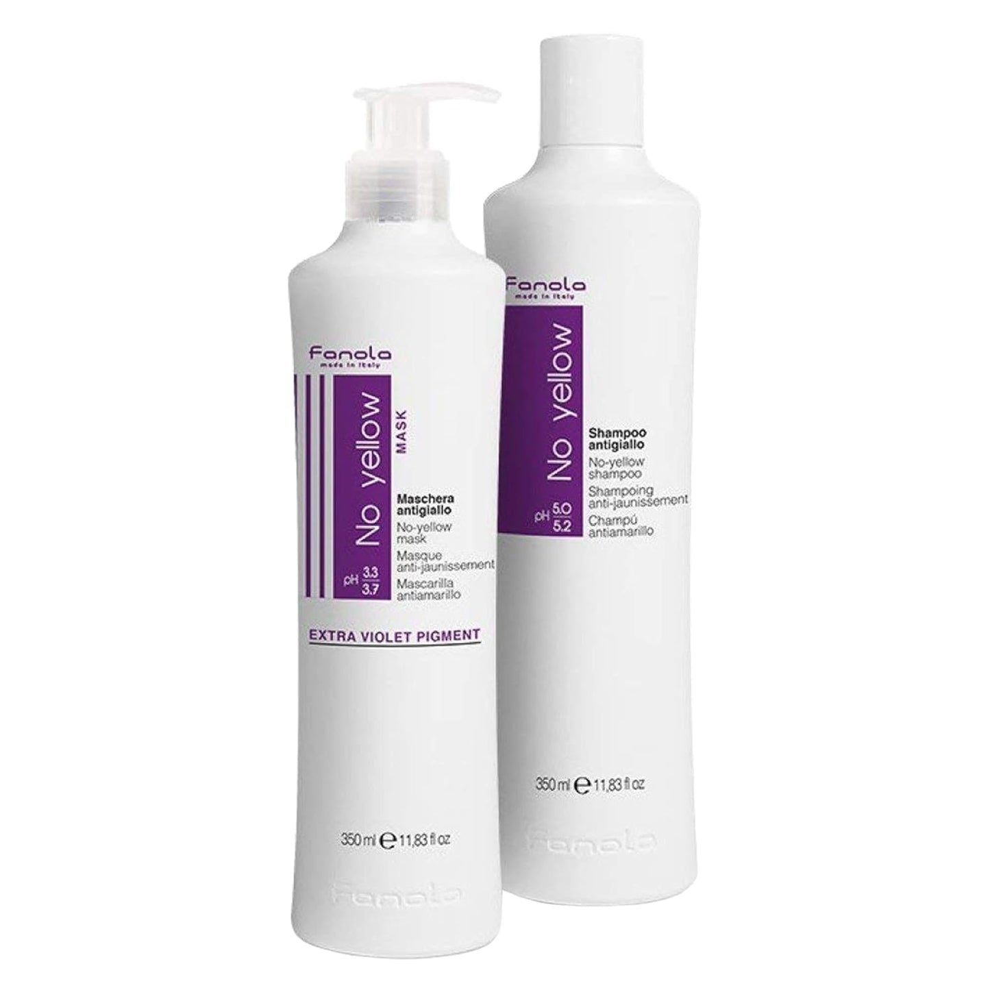 No Yellow Shampoo & Mask 11.8 Oz / 2Pk - Purple Anti-Brass Toner for Blonde, Silver, Gray & Highlighted Hair - Color Depositing Mask to Remove Brassiness from Bleached Locks