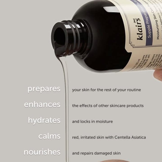 Supple Preparation Facial Toner – Korean Daily Hydrating Toner with Lipidure, Hyaluronic Acid & Centella Asiatica, Ph Balancing for Sensitive Dry Skin, Alcohol-Free Vegan, 6.08 Fl Oz